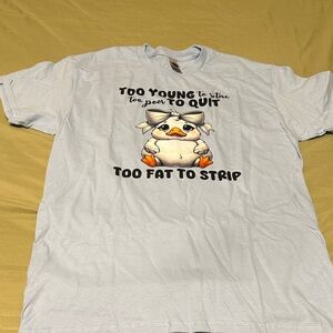 Playful White Duck Graphic Tee